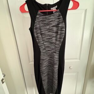 H&M Black and Gray Sleeveless Ponte Sheath Dress